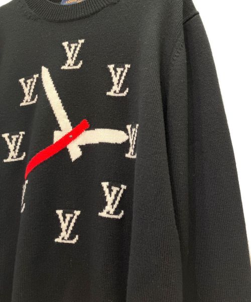 LOUIS VUITTON（ルイ ヴィトン）LOUIS VUITTON (ルイ ヴィトン) クロックモチーフニットクルーネックニット ブラック サイズ:Mの古着・服飾アイテム