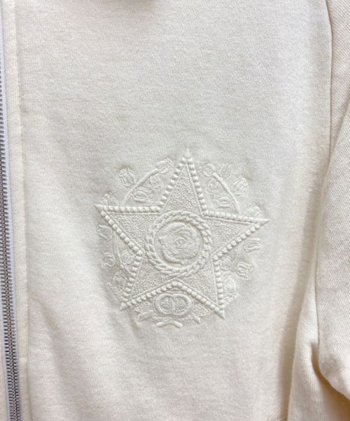 Christian Dior（クリスチャン ディオール）Christian Dior (クリスチャン ディオール) 刺繍ジップアップスウェット ベージュ サイズ:Mの古着・服飾アイテム