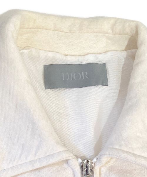 Christian Dior（クリスチャン ディオール）Christian Dior (クリスチャン ディオール) 刺繍ジップアップスウェット ベージュ サイズ:Mの古着・服飾アイテム