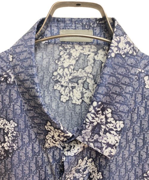 Christian Dior（クリスチャン ディオール）Christian Dior (クリスチャン ディオール) シルクツイル総柄半袖シャツ ネイビー サイズ:41の古着・服飾アイテム