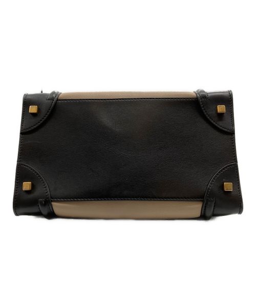 CELINE（セリーヌ）CELINE (セリーヌ) ラゲージミディアムショッパー ベージュ×ブラック サイズ:ミディアムの古着・服飾アイテム