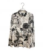 FENDIフェンディ）の古着「総柄シャツ」｜ホワイト×ブラック