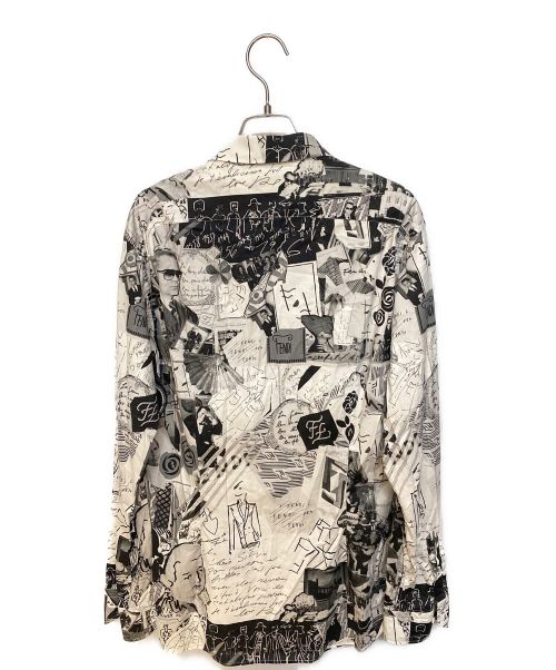 FENDI（フェンディ）FENDI (フェンディ) 総柄シャツ ホワイト×ブラック サイズ:43の古着・服飾アイテム