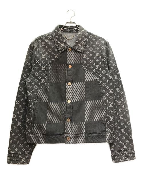 LOUIS VUITTON（ルイ ヴィトン）LOUIS VUITTON (ルイ ヴィトン) ジャイアントダミエウェーブスモノグラムデニム ジャケット ライトグレー サイズ:48の古着・服飾アイテム