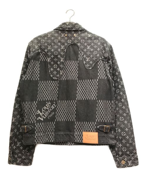 LOUIS VUITTON（ルイ ヴィトン）LOUIS VUITTON (ルイ ヴィトン) ジャイアントダミエウェーブスモノグラムデニム ジャケット ライトグレー サイズ:48の古着・服飾アイテム