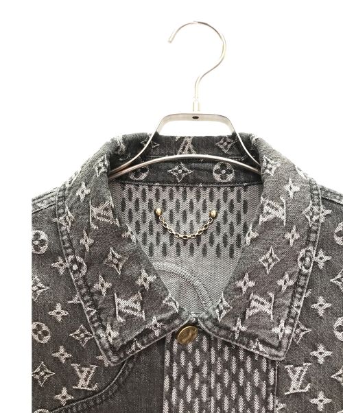 LOUIS VUITTON（ルイ ヴィトン）LOUIS VUITTON (ルイ ヴィトン) ジャイアントダミエウェーブスモノグラムデニム ジャケット ライトグレー サイズ:48の古着・服飾アイテム