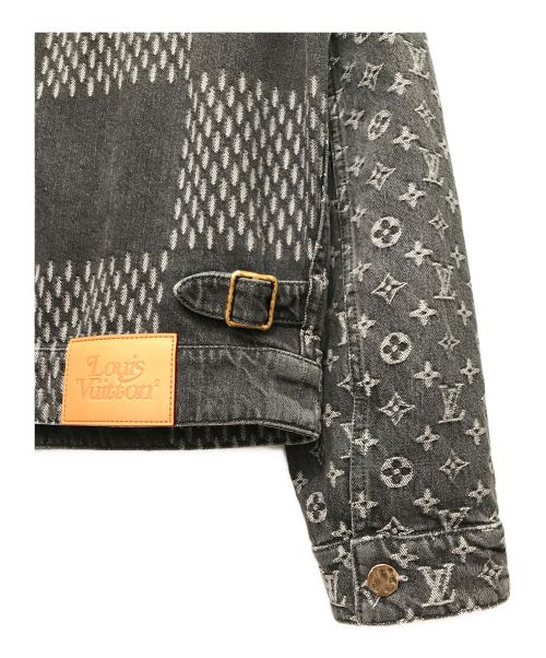 LOUIS VUITTON（ルイ ヴィトン）LOUIS VUITTON (ルイ ヴィトン) ジャイアントダミエウェーブスモノグラムデニム ジャケット ライトグレー サイズ:48の古着・服飾アイテム
