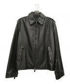 HERMESエルメス）の古着「レザージップアップジャケット」｜ブラック
