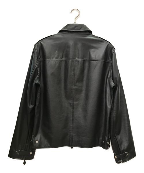 HERMES（エルメス）HERMES (エルメス) レザージップアップジャケット ブラック サイズ:52の古着・服飾アイテム