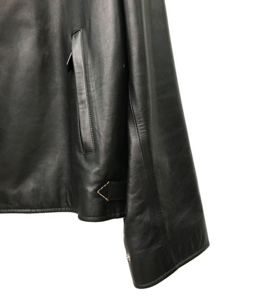 HERMES（エルメス）HERMES (エルメス) レザージップアップジャケット ブラック サイズ:52の古着・服飾アイテム