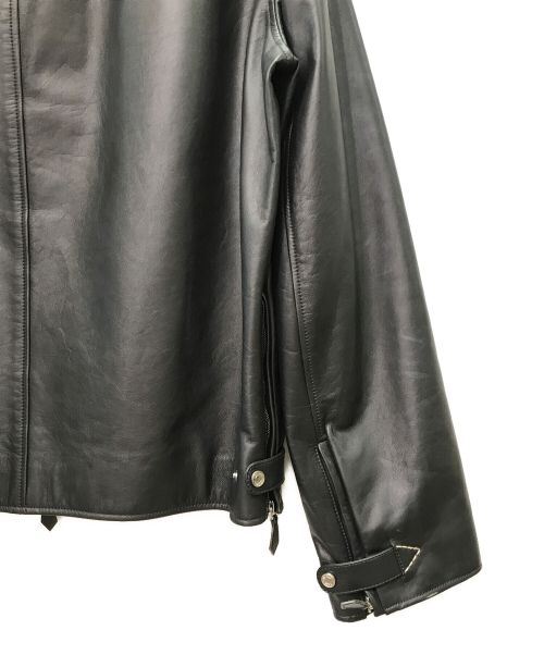 HERMES（エルメス）HERMES (エルメス) レザージップアップジャケット ブラック サイズ:52の古着・服飾アイテム