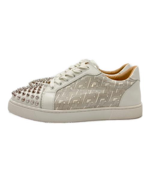 Christian Louboutin（クリスチャン・ルブタン）Christian Louboutin (クリスチャン・ルブタン) スパイクレザースニーカー ホワイト サイズ:39の古着・服飾アイテム