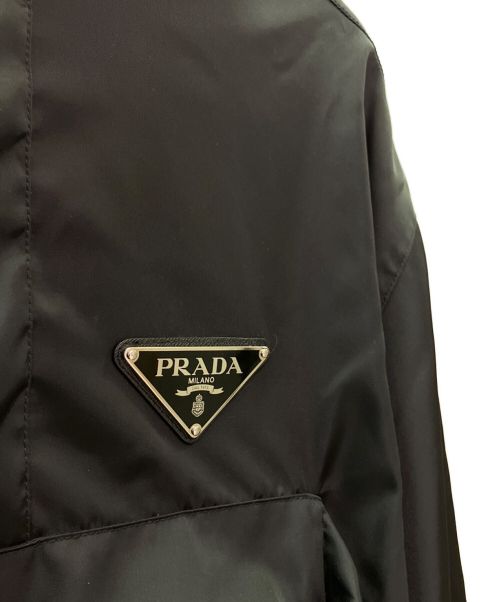 PRADA（プラダ）PRADA (プラダ) ナイロンハーフジップパーカー ブラック サイズ:Mの古着・服飾アイテム