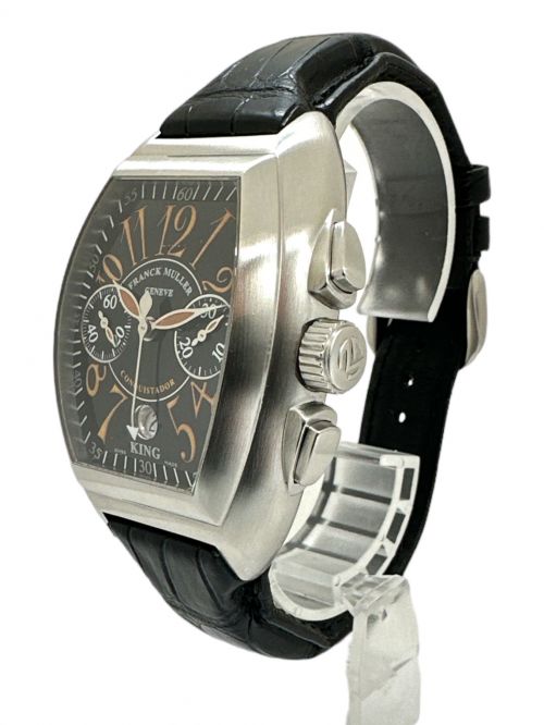 FRANK MULLER（フランクミュラー）FRANK MULLER (フランクミュラー) コンキスタドール キング サンライズ クロノグラフ 黒文字盤の古着・服飾アイテム
