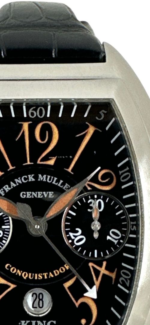FRANK MULLER（フランクミュラー）FRANK MULLER (フランクミュラー) コンキスタドール キング サンライズ クロノグラフ 黒文字盤の古着・服飾アイテム