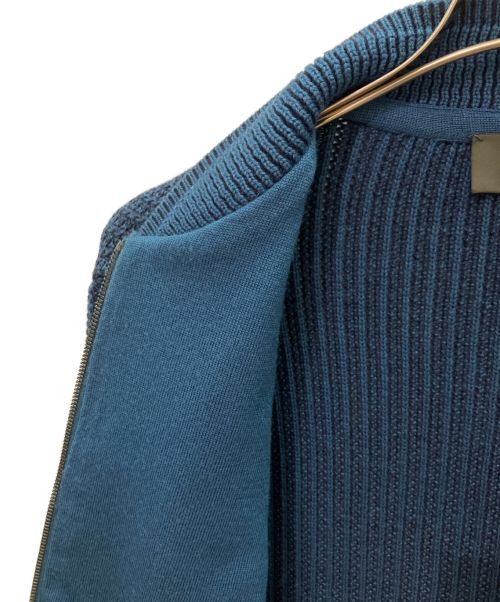 Berluti（ベルルッティ）Berluti (ベルルッティ) ニット切替ジャケット ブルー×スカイブルー サイズ:46の古着・服飾アイテム