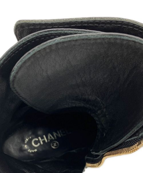 CHANEL（シャネル）CHANEL (シャネル) 編上げブーツ ブラック サイズ:36 1/2の古着・服飾アイテム