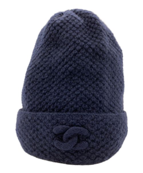 CHANEL（シャネル）CHANEL (シャネル) カシミヤニット帽 ネイビー サイズ:Ｓの古着・服飾アイテム