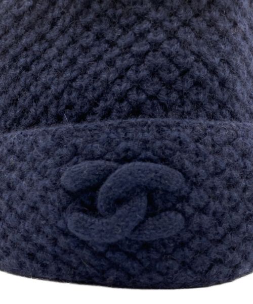 CHANEL（シャネル）CHANEL (シャネル) カシミヤニット帽 ネイビー サイズ:Ｓの古着・服飾アイテム