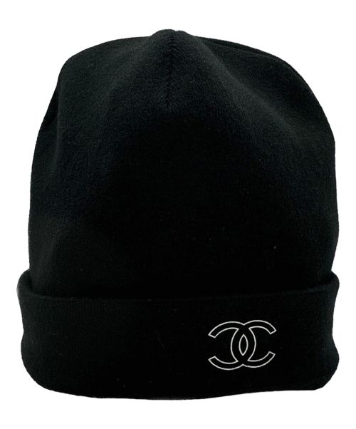 CHANEL（シャネル）CHANEL (シャネル) ココマークカシミヤ混ニット帽 ブラック サイズ:Sの古着・服飾アイテム