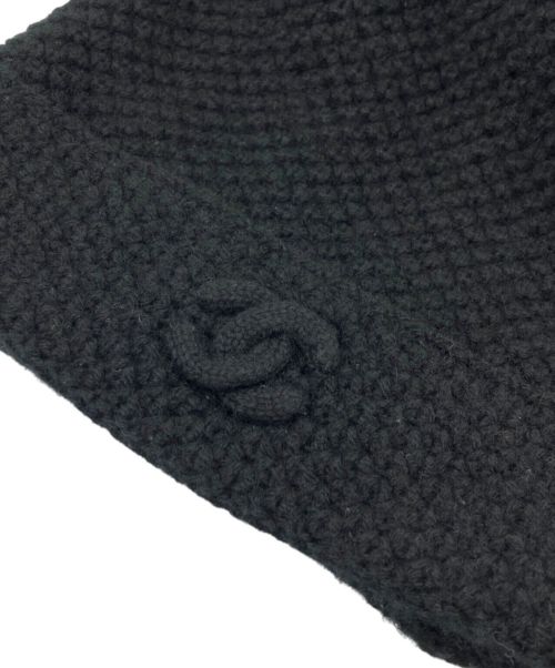 CHANEL（シャネル）CHANEL (シャネル) カシミヤニット帽 ブラック サイズ:Sの古着・服飾アイテム