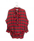BALENCIAGAバレンシアガ）の古着「バックロゴボウタイネルシャツ」｜レッド