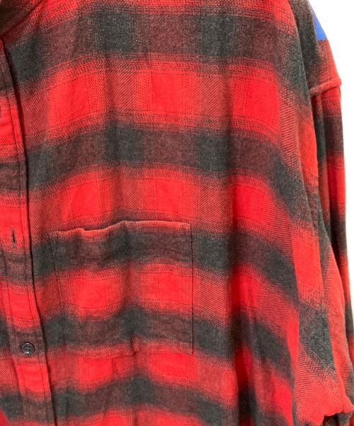 BALENCIAGA（バレンシアガ）BALENCIAGA (バレンシアガ) バックロゴボウタイネルシャツ レッド サイズ:34の古着・服飾アイテム