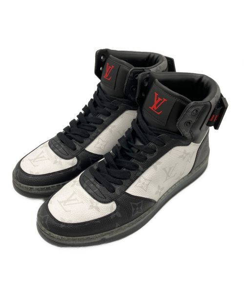 LOUIS VUITTON（ルイ ヴィトン）LOUIS VUITTON (ルイ ヴィトン) レザーハイカットスニーカー ブラック サイズ:6の古着・服飾アイテム