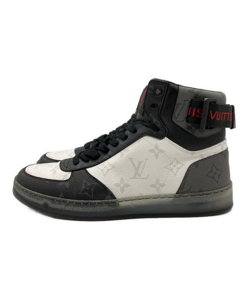 LOUIS VUITTON（ルイ ヴィトン）LOUIS VUITTON (ルイ ヴィトン) レザーハイカットスニーカー ブラック サイズ:6の古着・服飾アイテム