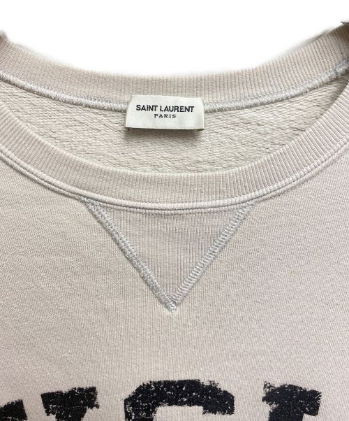 Saint Laurent Paris（サンローランパリ）Saint Laurent Paris (サンローランパリ) ロゴロングスリーブスウェット アイボリー サイズ:Sの古着・服飾アイテム
