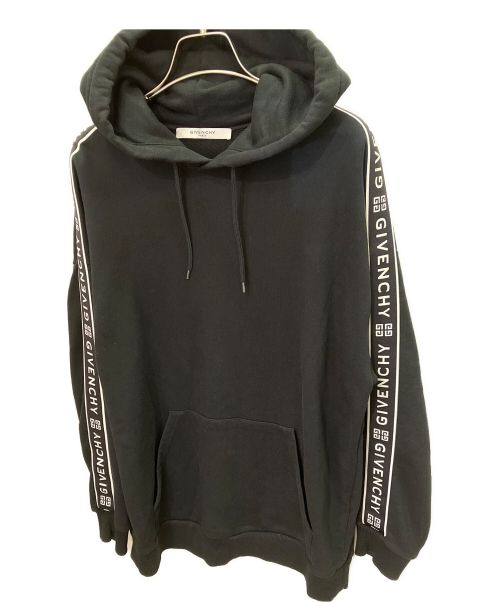 GIVENCHY（ジバンシィ）GIVENCHY (ジバンシィ) 袖ロゴプリントパーカー ブラック サイズ:Sの古着・服飾アイテム