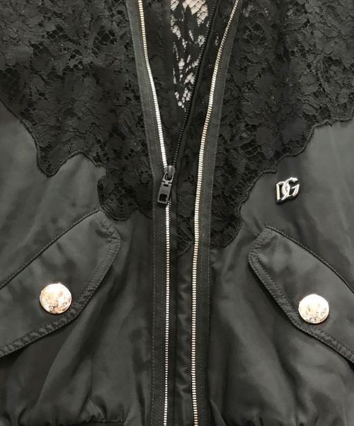 DOLCE & GABBANA（ドルチェ＆ガッバーナ）DOLCE & GABBANA (ドルチェ＆ガッバーナ) ナイロンレース切替ジャケット ブラック サイズ:44の古着・服飾アイテム