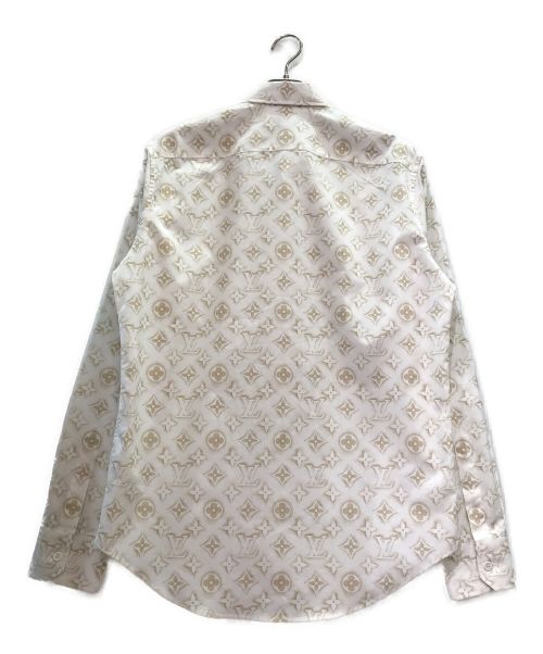 LOUIS VUITTON（ルイ ヴィトン）LOUIS VUITTON (ルイ ヴィトン) モノグラムサンド総柄長袖シャツ ホワイト×ベージュ サイズ:Mの古着・服飾アイテム