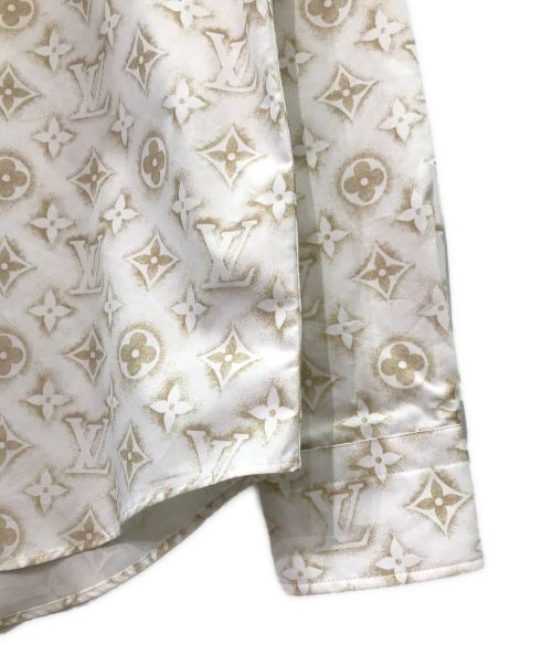 LOUIS VUITTON（ルイ ヴィトン）LOUIS VUITTON (ルイ ヴィトン) モノグラムサンド総柄長袖シャツ ホワイト×ベージュ サイズ:Mの古着・服飾アイテム