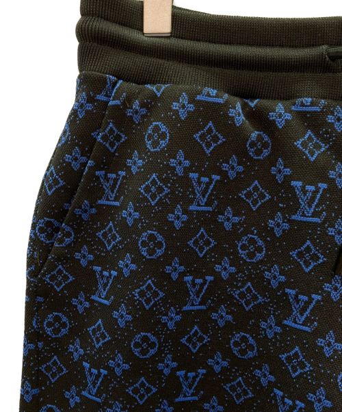 LOUIS VUITTON（ルイ ヴィトン）LOUIS VUITTON (ルイ ヴィトン) モノグラム スルー ジャガードハーフパンツ ブラック×ブルー サイズ:Mの古着・服飾アイテム