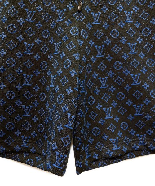 LOUIS VUITTON（ルイ ヴィトン）LOUIS VUITTON (ルイ ヴィトン) モノグラム スルー ジャガードハーフパンツ ブラック×ブルー サイズ:Mの古着・服飾アイテム