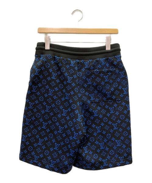 LOUIS VUITTON（ルイ ヴィトン）LOUIS VUITTON (ルイ ヴィトン) モノグラム スルー ジャガードハーフパンツ ブラック×ブルー サイズ:Mの古着・服飾アイテム
