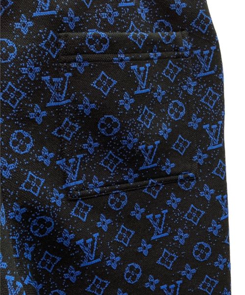 LOUIS VUITTON（ルイ ヴィトン）LOUIS VUITTON (ルイ ヴィトン) モノグラム スルー ジャガードハーフパンツ ブラック×ブルー サイズ:Mの古着・服飾アイテム
