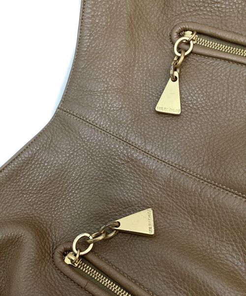 SEE BY CHLOE（シーバイクロエ）SEE BY CHLOE (シーバイクロエ) タッセル付きハンドバッグ ピンクベージュの古着・服飾アイテム