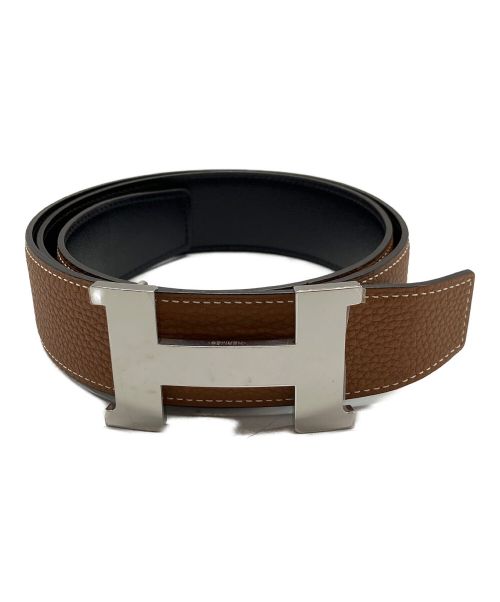 HERMES（エルメス）HERMES (エルメス) コンスタンスレザーベルト ゴールド×ノワールの古着・服飾アイテム