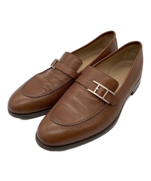 HERMES（エルメス）HERMES (エルメス) Hベルトローファー ブラウン サイズ:40の古着・服飾アイテム