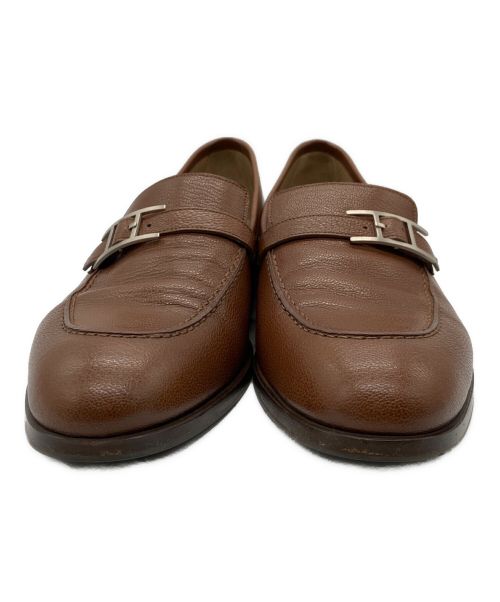 HERMES（エルメス）HERMES (エルメス) Hベルトローファー ブラウン サイズ:40の古着・服飾アイテム