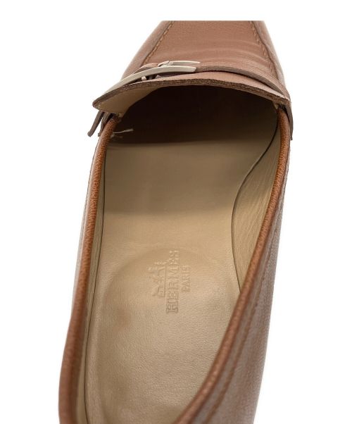 HERMES（エルメス）HERMES (エルメス) Hベルトローファー ブラウン サイズ:40の古着・服飾アイテム