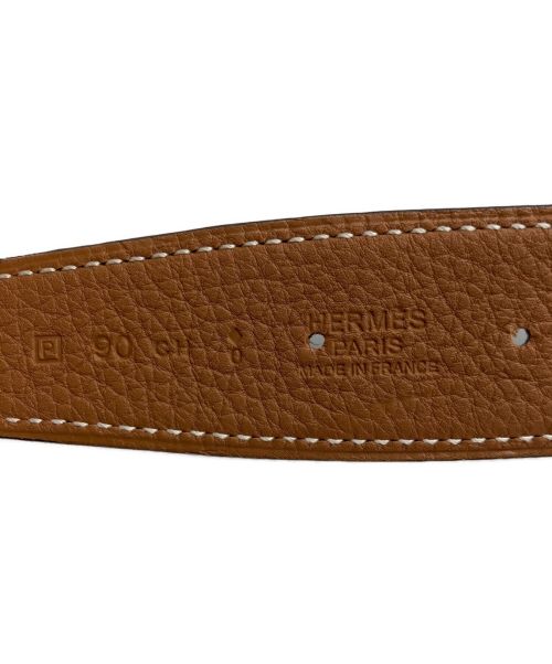 HERMES（エルメス）HERMES (エルメス) コンスタンスレザーベルト ゴールド×ノワールの古着・服飾アイテム