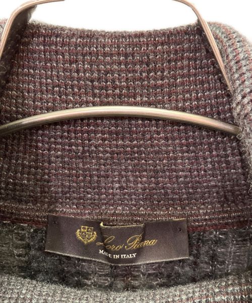 LORO PIANA（ロロピアーナ）LORO PIANA (ロロピアーナ) カシミヤ×シルク チェック柄 タートルネック ニット プルオーバー ボルドー サイズ:50の古着・服飾アイテム
