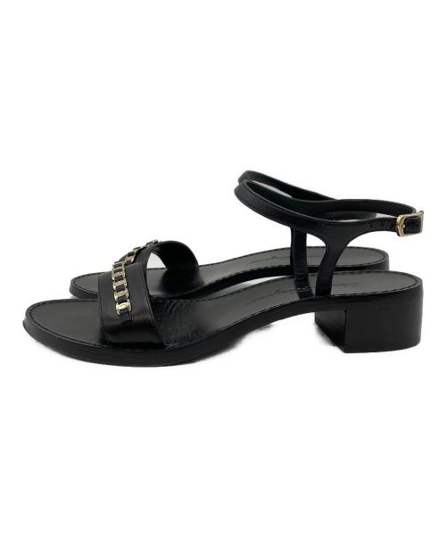 Salvatore Ferragamo（サルヴァトーレ フェラガモ）Salvatore Ferragamo (サルヴァトーレ フェラガモ) アンクルストラップレザーサンダル ブラック サイズ:8の古着・服飾アイテム