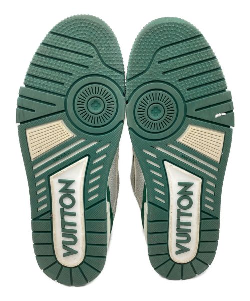 LOUIS VUITTON（ルイ ヴィトン）LOUIS VUITTON (ルイ ヴィトン) Crystal-Covered LV Trainer Green Strass ホワイト×グリーン サイズ:SIZE 7の古着・服飾アイテム