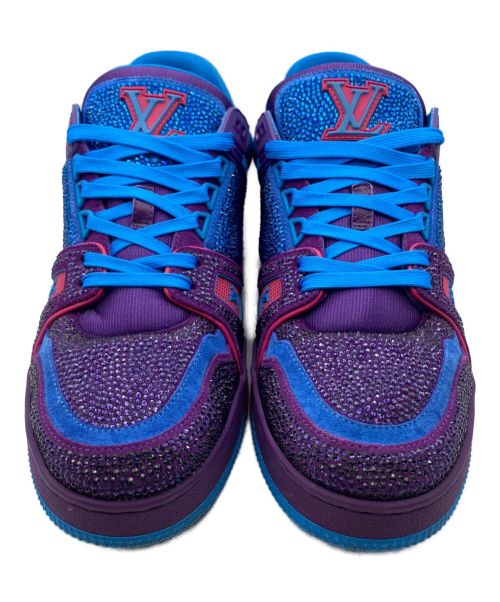 LOUIS VUITTON（ルイ ヴィトン）LOUIS VUITTON (ルイ ヴィトン) Crystal-Covered LV Trainer ブルー×パープル サイズ:SIZE 7 1/2の古着・服飾アイテム