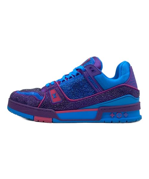 LOUIS VUITTON（ルイ ヴィトン）LOUIS VUITTON (ルイ ヴィトン) Crystal-Covered LV Trainer ブルー×パープル サイズ:SIZE 7 1/2の古着・服飾アイテム