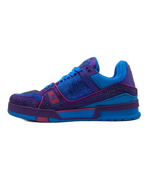 LOUIS VUITTON（ルイ ヴィトン）LOUIS VUITTON (ルイ ヴィトン) Crystal-Covered LV Trainer ブルー×パープル サイズ:SIZE 7 1/2の古着・服飾アイテム